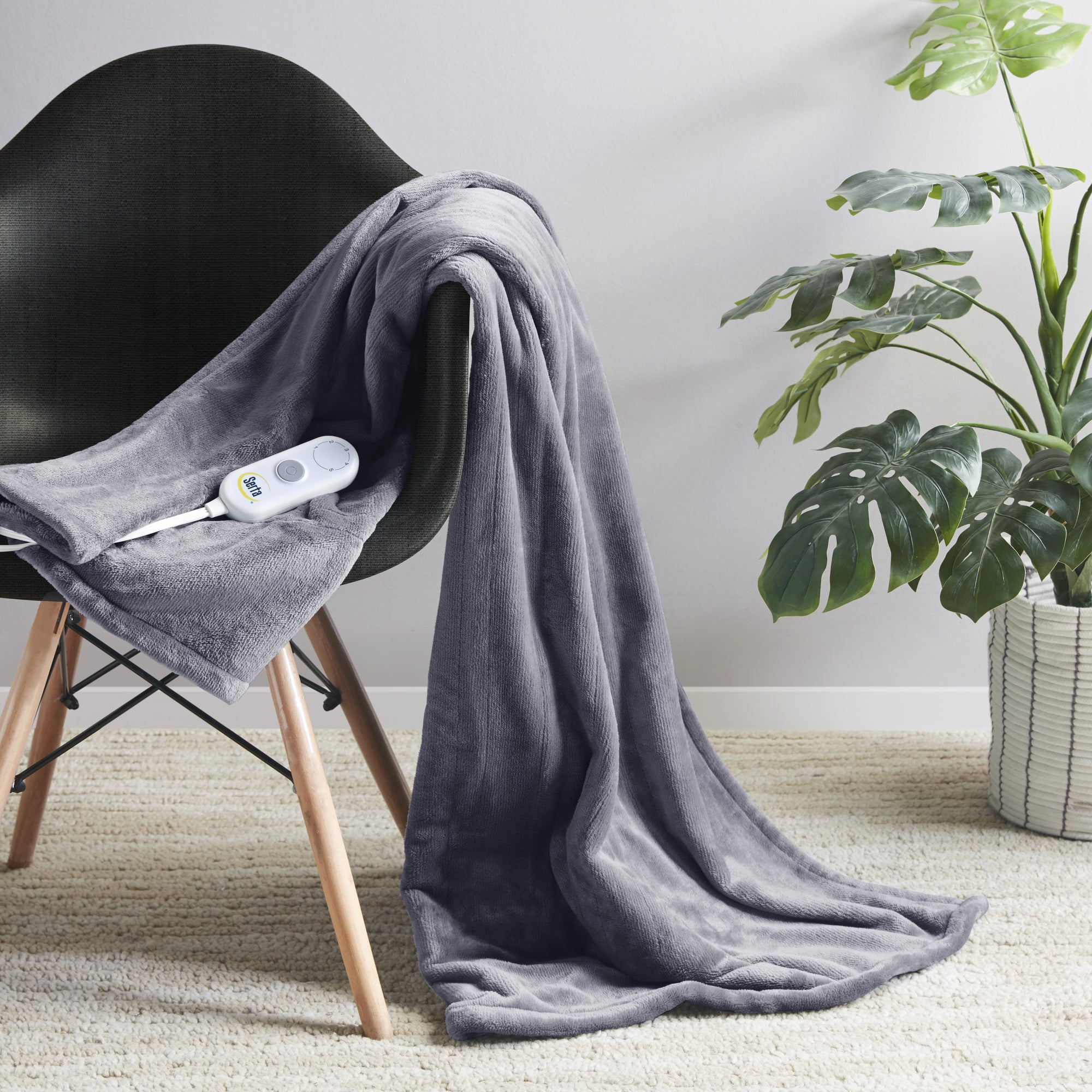 "Serta Ultra Soft Plush Cozy Electric Single Adult Warmer Heated Throw