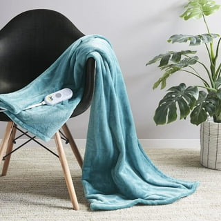 Serta microfleece battery electric heated warming throw blanket hotsell