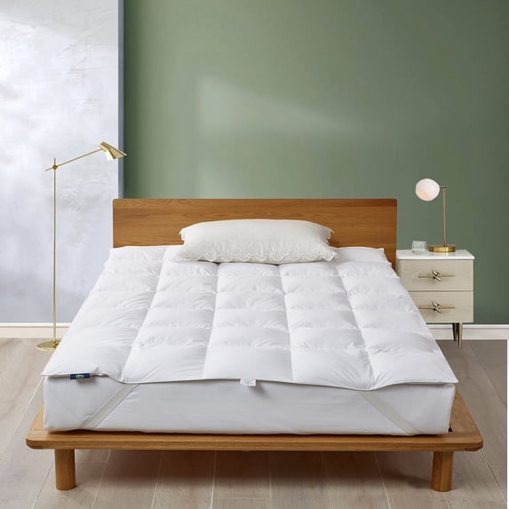 Serta White Goose Feather and Down Fiber Featherbed
