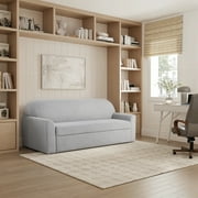 Serta Winston Boho Convertible Sleeper Sofa, Light Gray Boucle Fabric