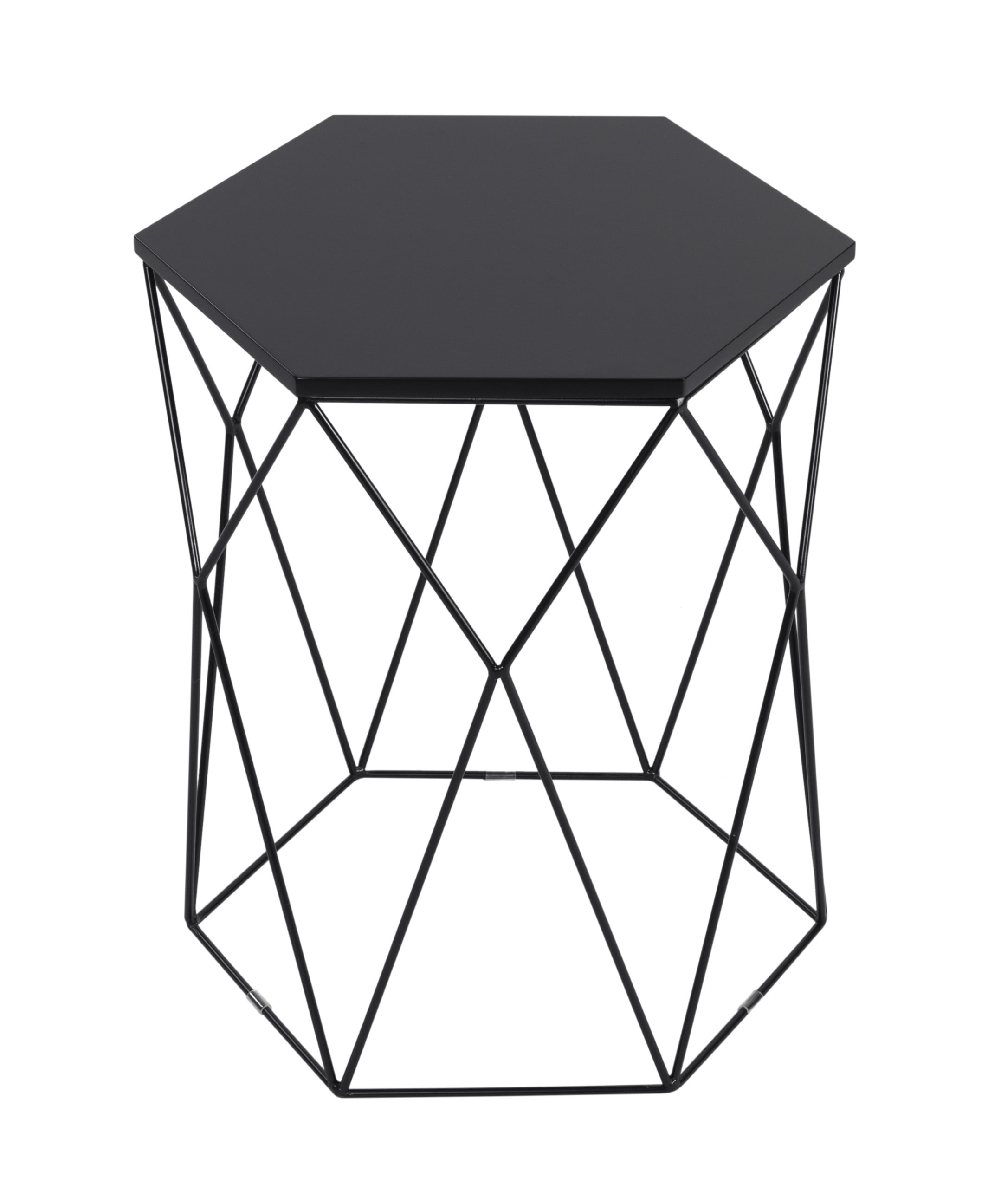 Serta at Home Element Geometric Side Table in Midnight Black