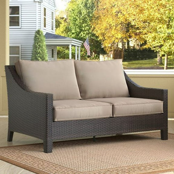 Serta at Home Tahoe Outdoor Wicker Loveseat with Cushions