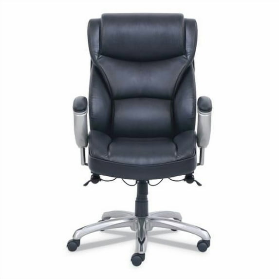 Serta Emerson Big and Tall Task Chair, Supports Up to 400 lb, 19.5" to 22.5" Seat Height, Black Seat/Back, Silver Base