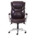 thumbnail image 1 of Serta Emerson Executive Task Chair, Supports Up to 300 lb, 19" to 22" Seat Height, Brown Seat/Back, Silver Base, 1 of 5
