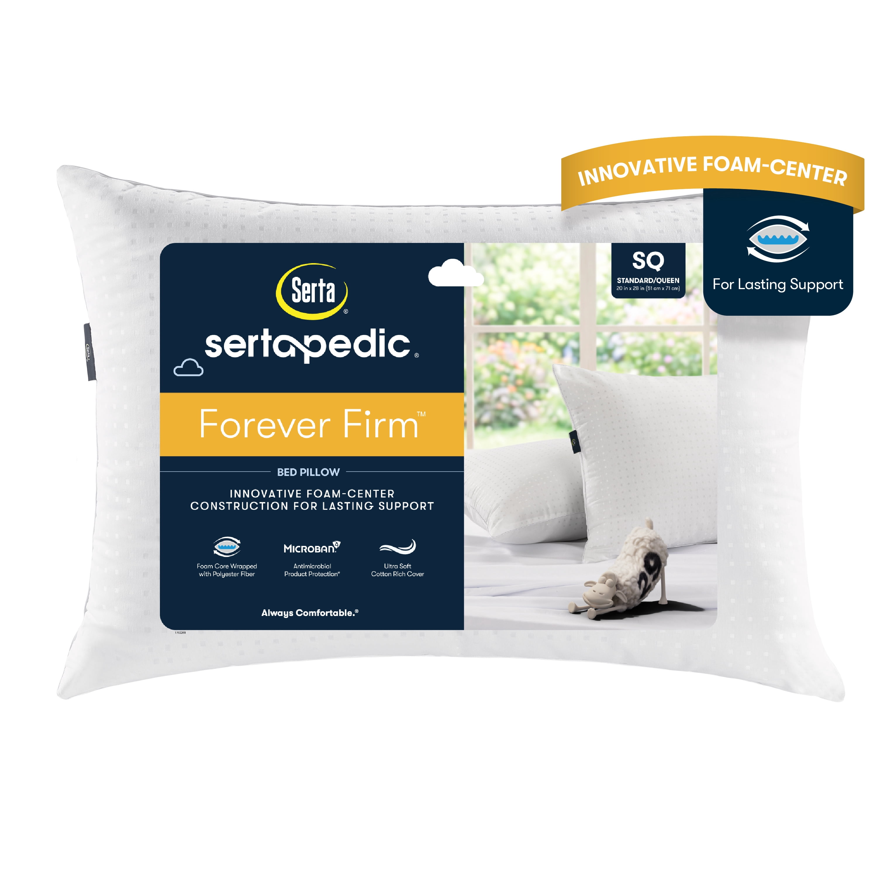 Sertapedic Forever Firm Support Bed Pillow, Standard/Queen