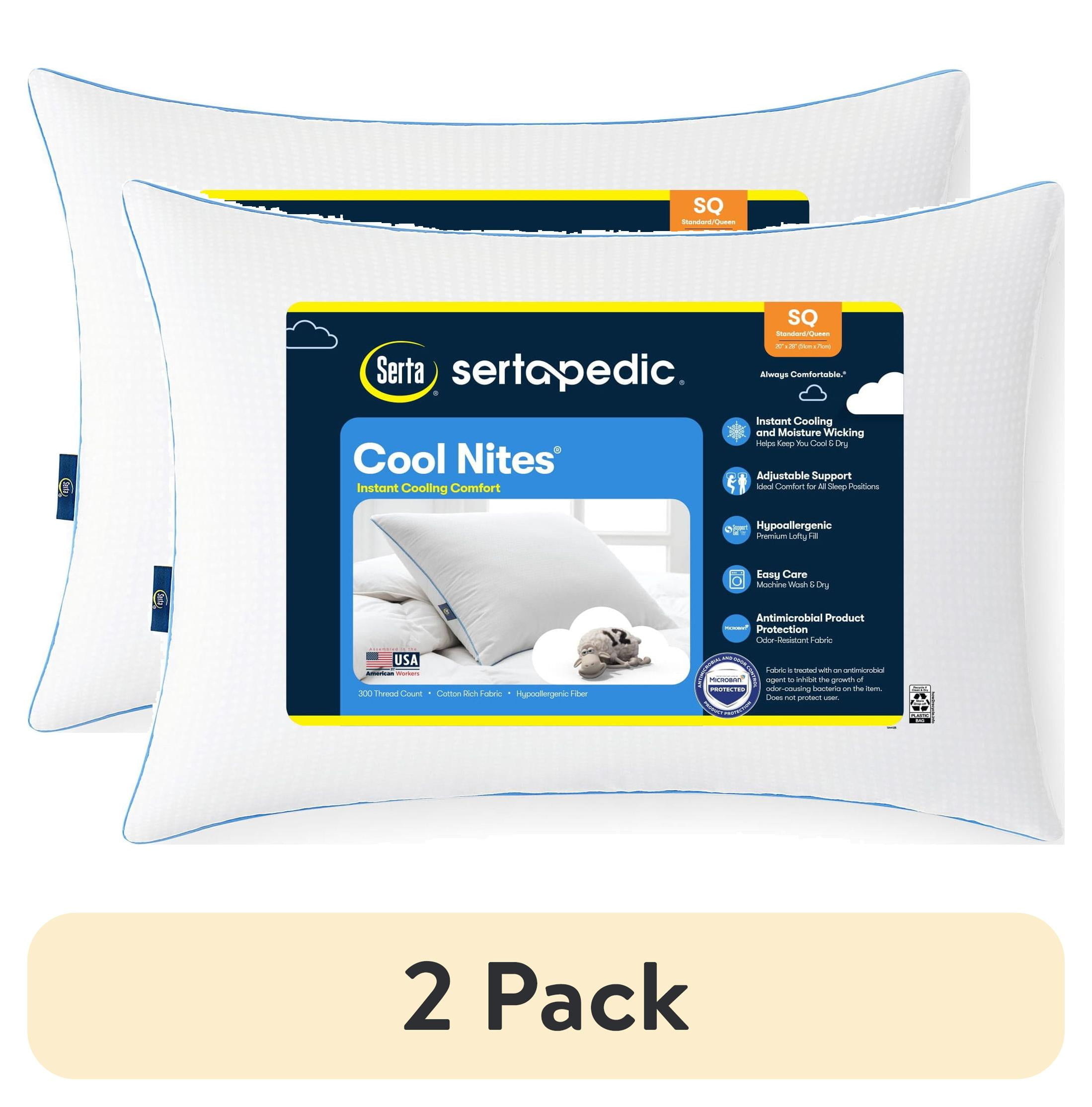 (2 pack) Sertapedic Cool Nites Bed Pillow, Standard/Queen - Walmart.com