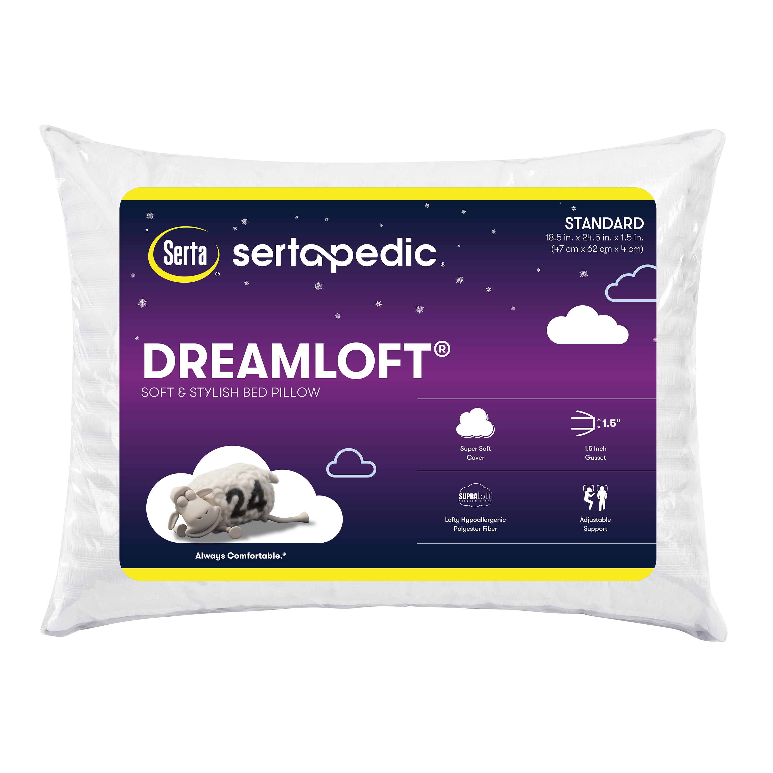 Sertapedic Dreamloft Bed Pillow, Standard Size (20