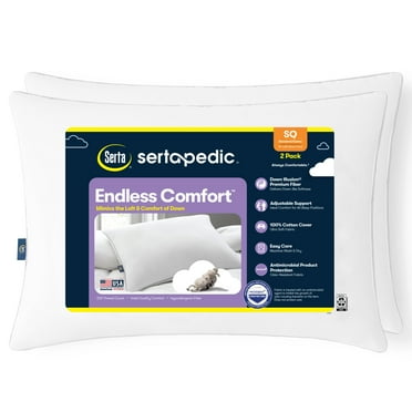 Sertapedic Endless Comfort Bed Pillow, Standard/Queen, 2 Pack