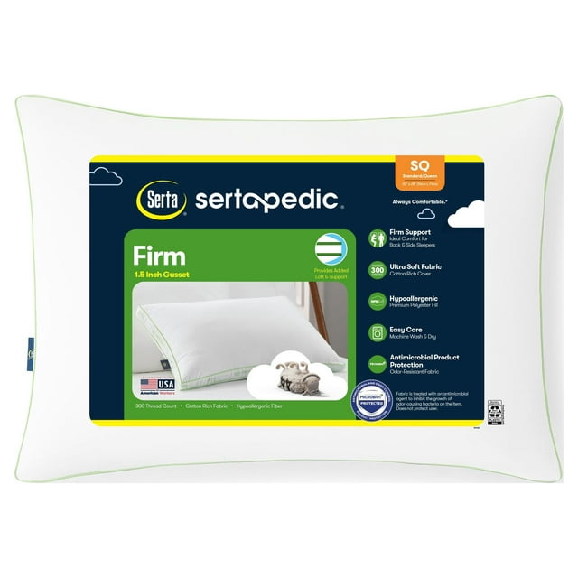 Sertapedic Firm Bed Pillow, Standard/Queen - Walmart.com
