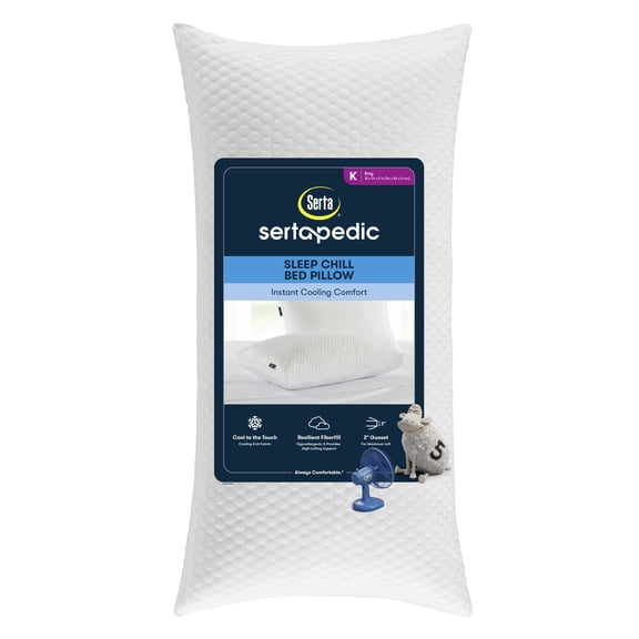 Sertapedic Sleep Chill King Bed Pillow, Hypoallergenic Fill