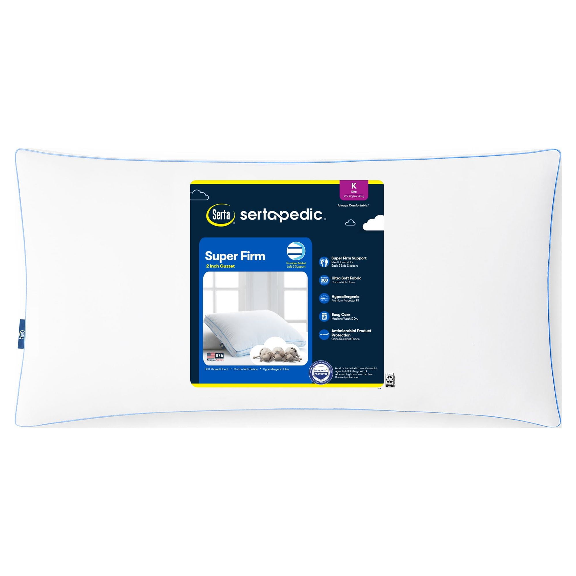 Sertapedic Super Firm Bed Pillow King Walmart