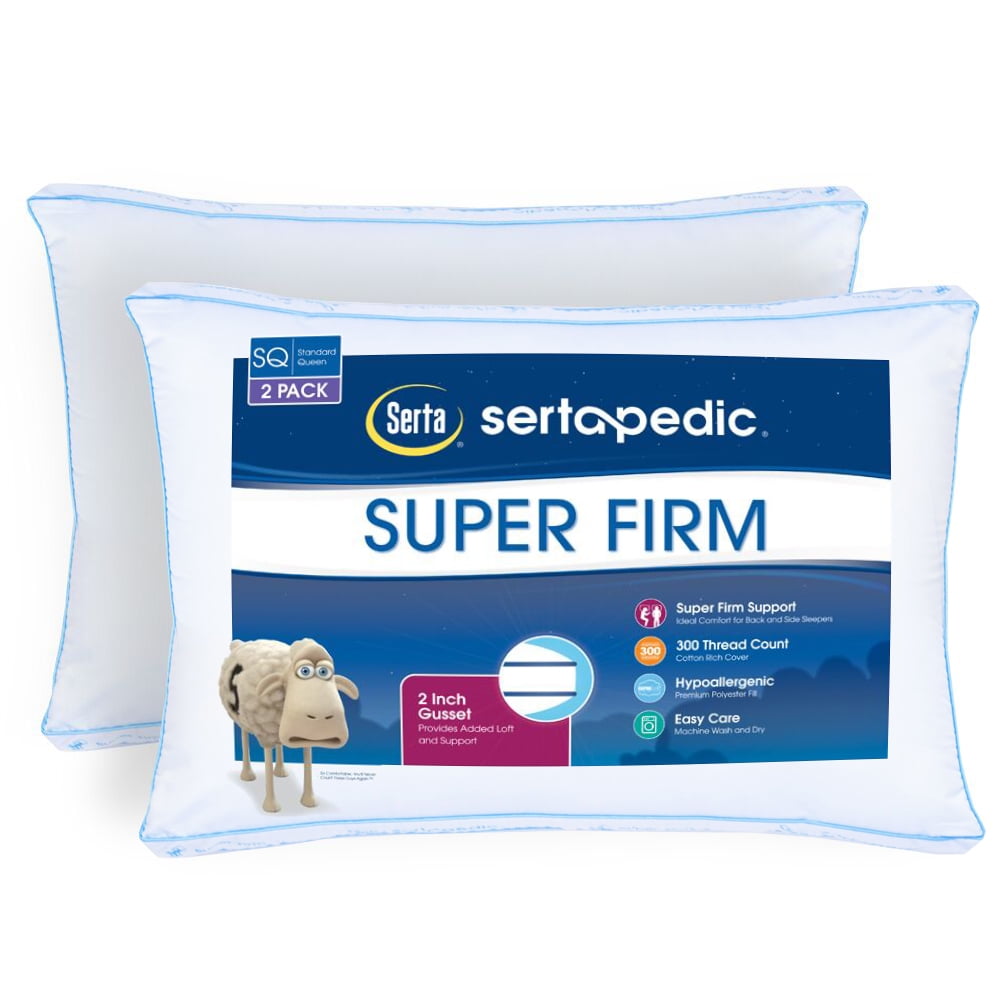 Sertapedic Super Firm Bed Pillow, Set of 2, Standard/Queen