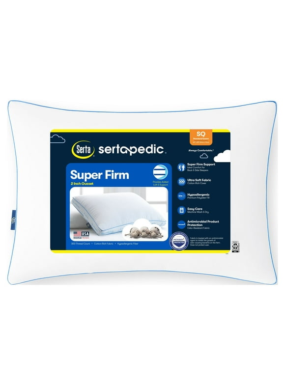 Sertapedic Super Firm Bed Pillow, Standard/Queen