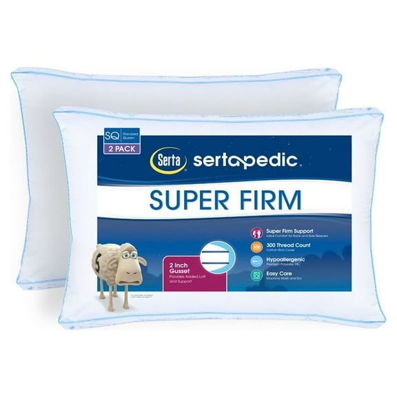 Sertapedic Super Firm Pillows, Set of 2, Queen Size
