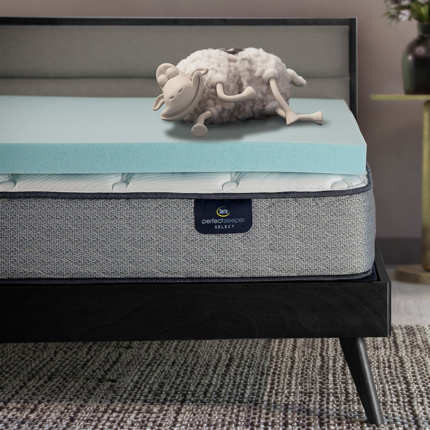 Sertapedic Thermagel 3" Cooling Memory Foam Mattress Topper, King