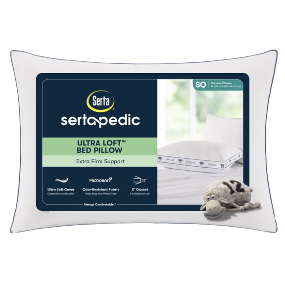 Sertapedic Ultra Loft Standard/Queen Bed Pillow, Extra Firm Support