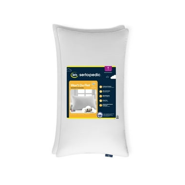 Sertapedic Won't Go Flat Bed Pillow, King, 2 Pack