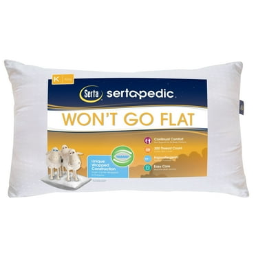 Sertapedic Won't Go Flat Pillow, King