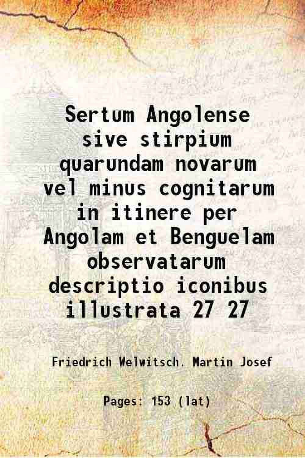 Sertum Angolense sive stirpium quarundam novarum vel minus cognitarum