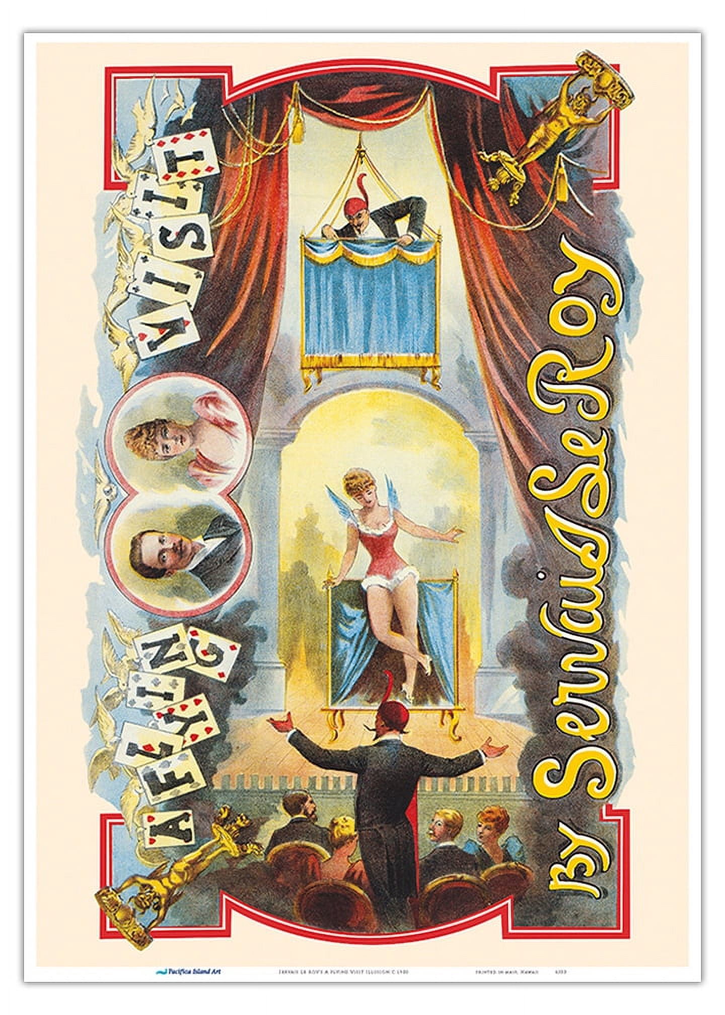Servais Le Roy’s A Flying Visit Illusion - Vintage Magic Poster c.1900 ...