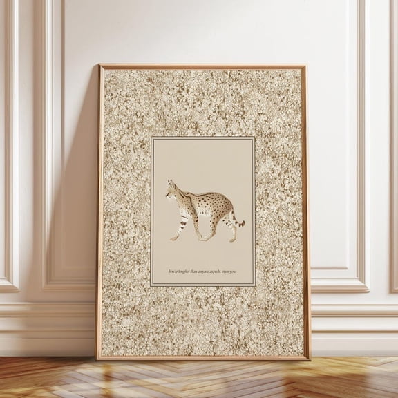 Serval Cat Wall Art Print Classic Wildlife Quote, Unframed Paper Poster 8x10in