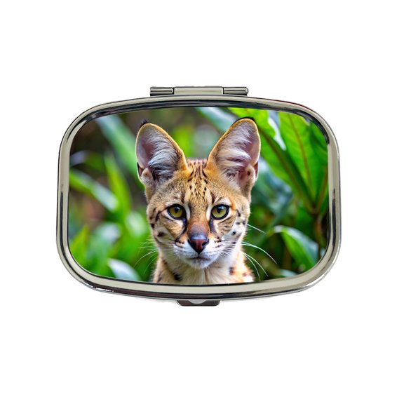 Serval Wild Cat Photo Small Travel Handbag Pill Box Case
