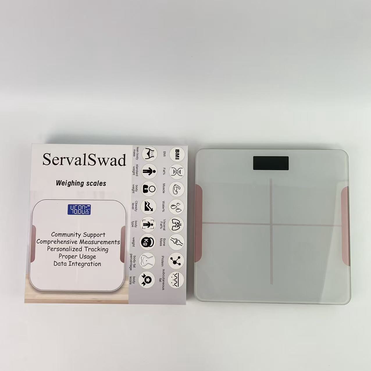 ServalSwad Weighing scales, Digital Bathroom Scale with Backlit LED Display, Highly Accurate & Measures Weight up to 400 lb/180kg, Batteries Included