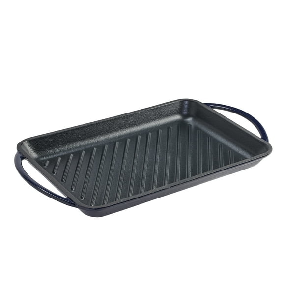 Servappetit 15.75 in Rectangular Oven Safe Cast Iron Grill Pan