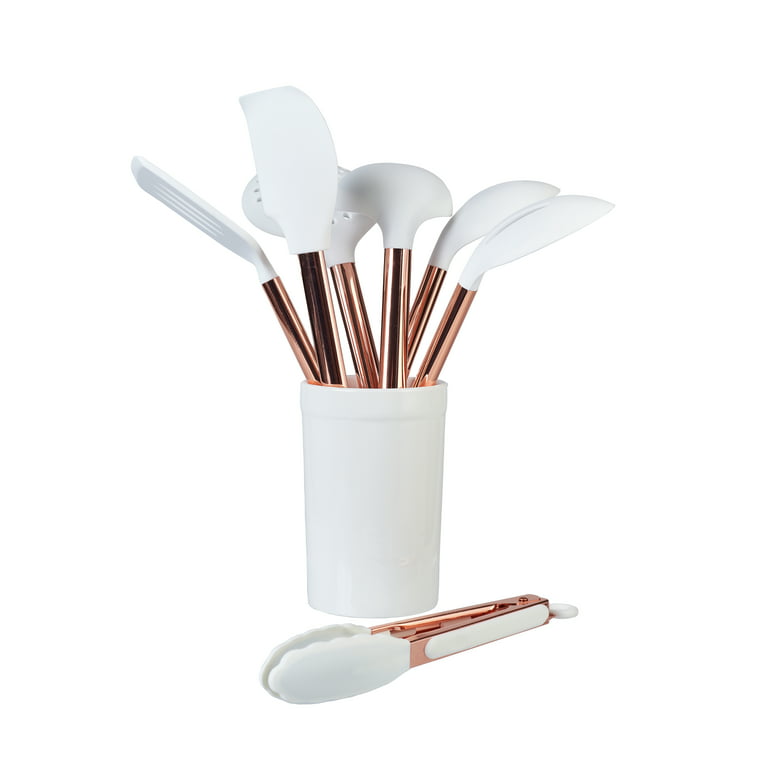 Alpina 7Pcs Multi-Coloured Nylon Kitchen Essential Utensils Set with Stand  Spoon