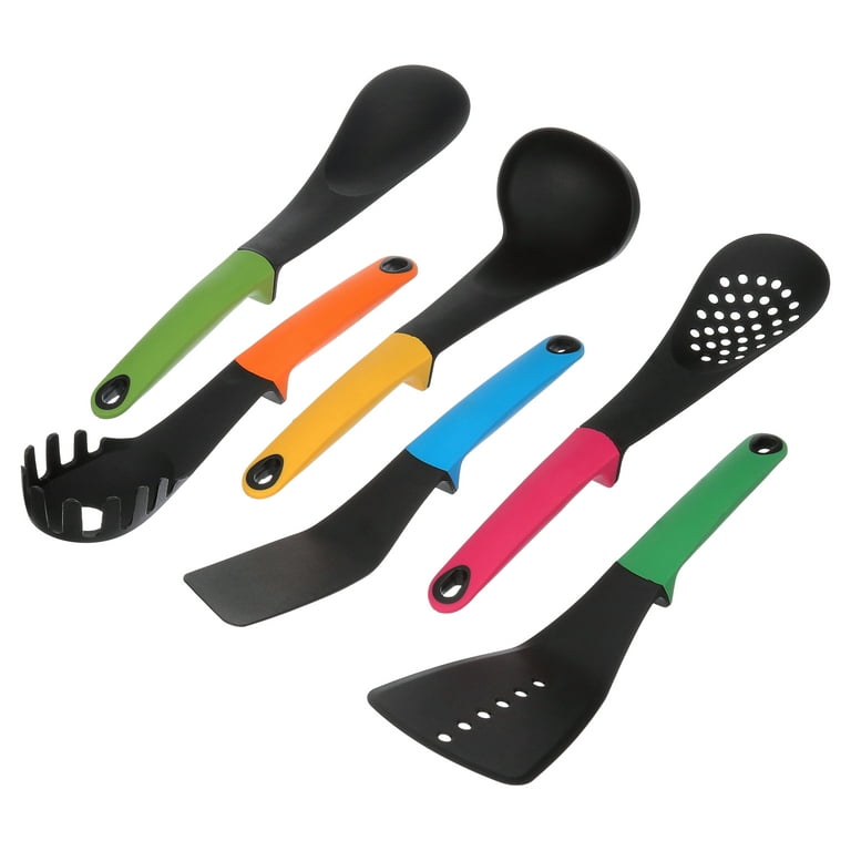 Servappetit Colorful Kitchen Utensils Tool Set, Nonstick Cookware,  Dishwasher Safe, 6 - Piece With Rotating Stand