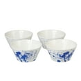 thumbnail image 1 of Servappetit Set of 4, Ceramic Bowls, 23 oz, White with a Splash of Blue, Great for Pasta, Cereal, Rice, Ice Cream or any of your favorites, 1 of 5