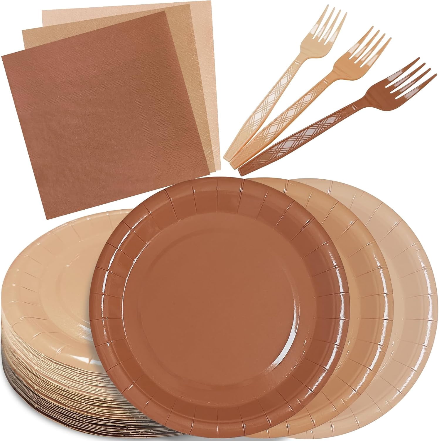 Serve 35 Guests Black and Rose Gold Paper Plates and Napkins Party ...