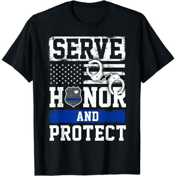 Serve Honor And Protect | Thin Blue Line T-Shirt