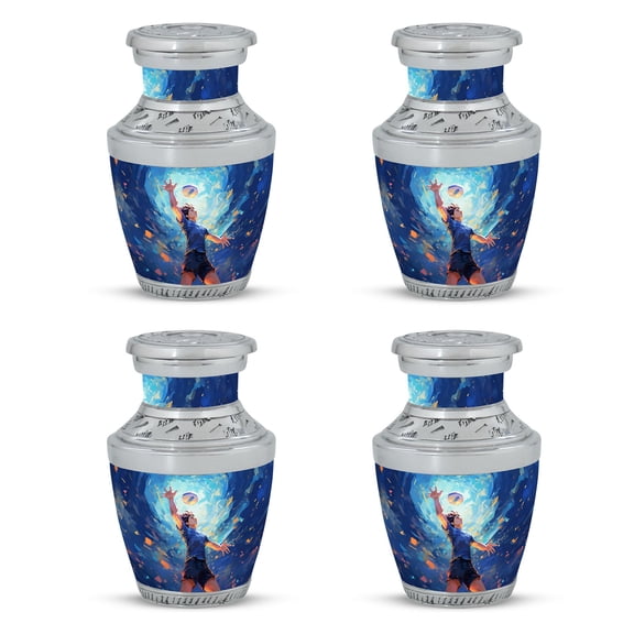 Serve in the Spotlight Sleek Design Mini Urn for Adults - Compact Memorial Keepsake for Precious Ashes Funeral Urns For Human Ashes - Memorial Urns 3 Inch, Set Of 4