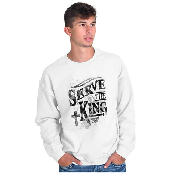 Serve The King Jesus Christ Religion Unisex Plus Fleece Graphic Sweatshirt Brisco Brands 2X