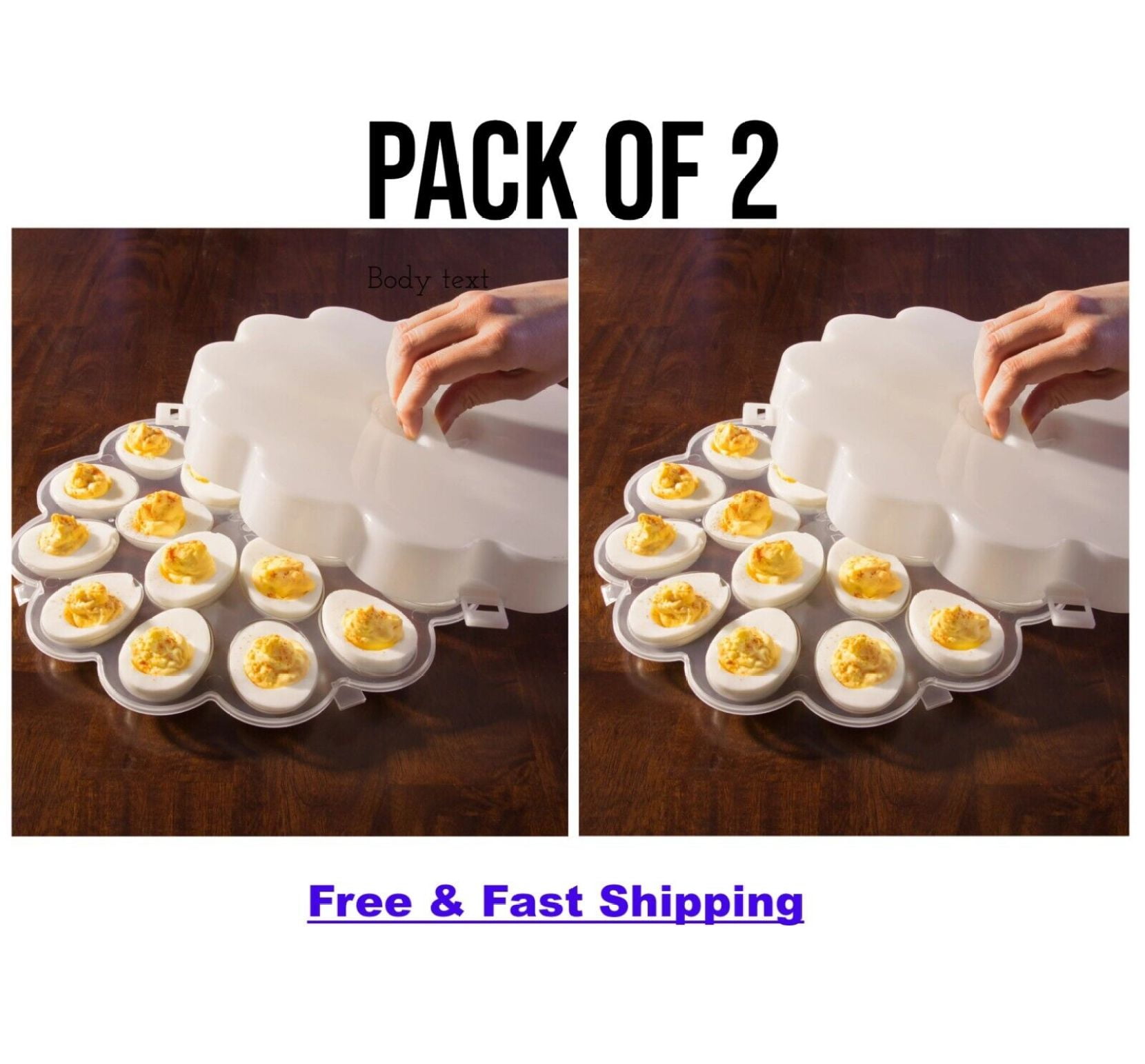 Serve Up Deviled Eggs in Style Get Set of 2 Deviled Egg Trays with