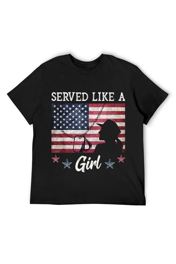 Served Like A Girl Female Veterans Day Gift T-Shirt