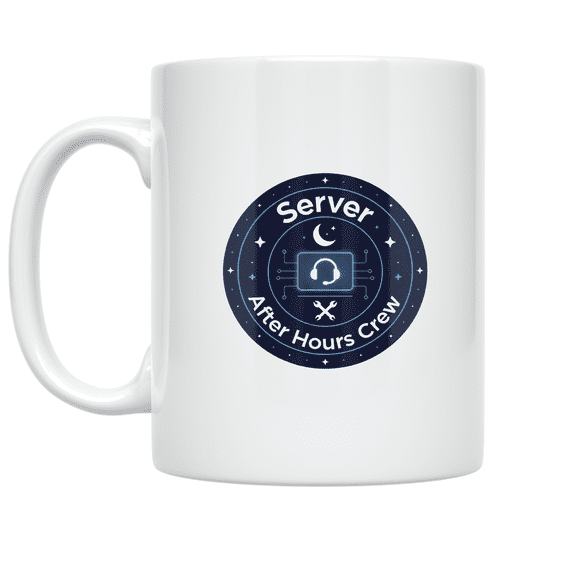 Server After Hours Crew Patch Design - Server Enthusiast - 11 oz Ceramic Coffee Mug