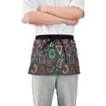 thumbnail image 1 of Server Apron with 3 Pockets Waterproof Waitress Waist Short Apron for Man Woman Chalk Paint Graphs 12 Inches, 1 of 7