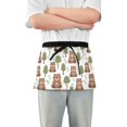 thumbnail image 1 of Server Apron with 3 Pockets Waterproof Waitress Waist Short Apron for Man Woman Cute Bear with Tree 12 Inches, 1 of 7