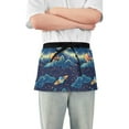 thumbnail image 1 of Server Apron with 3 Pockets Waterproof Waitress Waist Short Apron for Man Woman Space Pixel Style 12 Inches, 1 of 7
