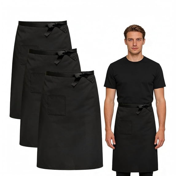 Server Apron with Tie Design for Restaurant Cafe Serving Kitchen Work ...