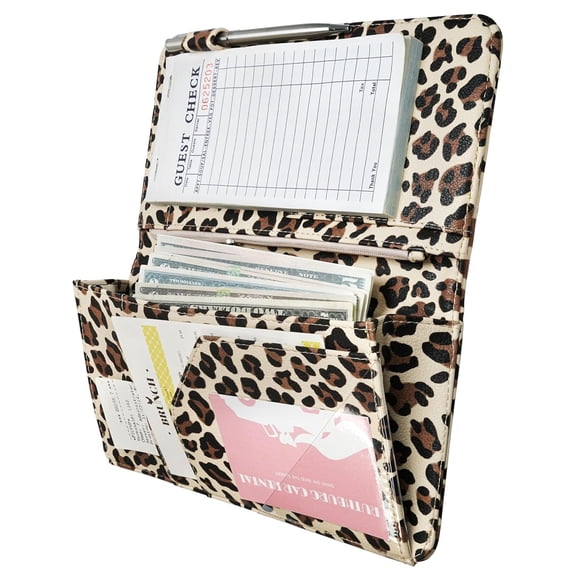 Server Book for Waitress Book with Zipper Pocket and Magnetic Closure, Server Wallet with Money Pocket, Restaurant Waitstaff Organizer Fit Server Apron