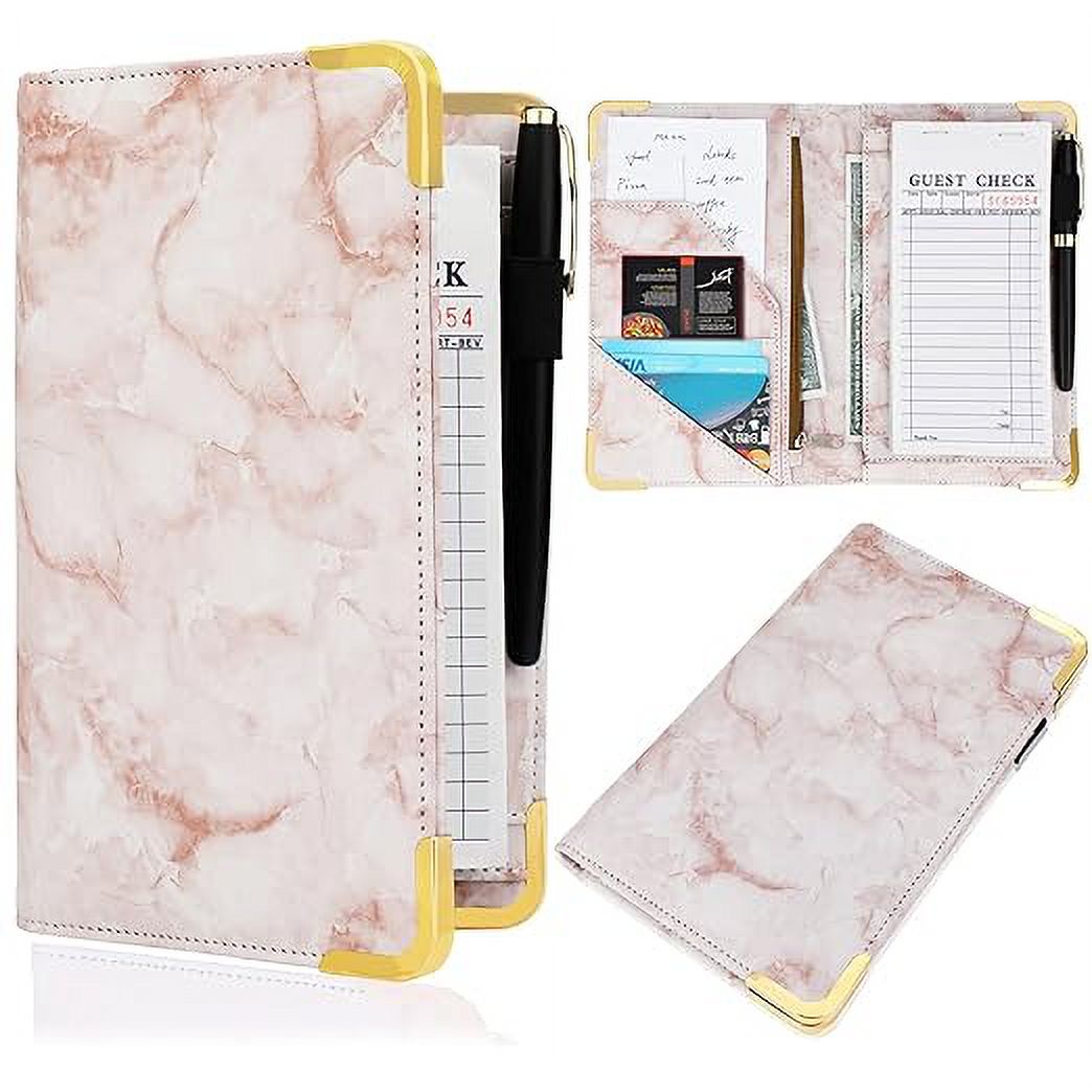 Server Book Waitress/Waiter Book Organizer with Zipper Pouch, Guest