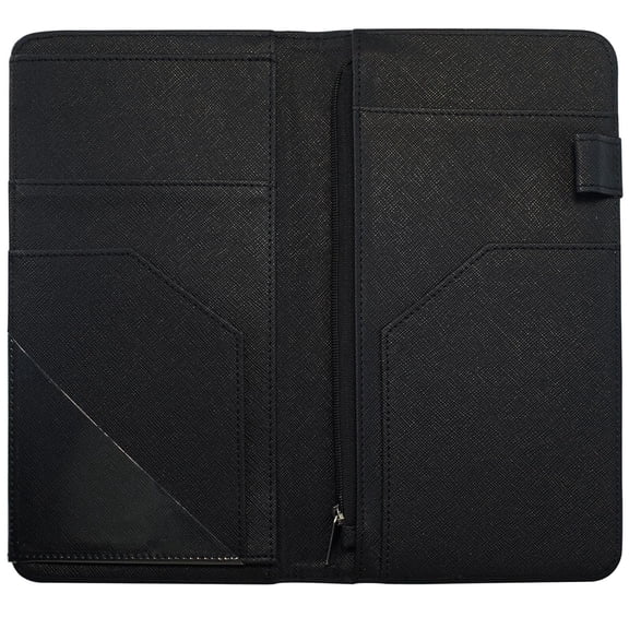 Server Book with Zipper and Magnetic Pocket Waitress Book Waiter Book Wallet Restaurant Waitstaff Organizer Fit Server Apron with Money Pocket 4.7" X 9" (Black)