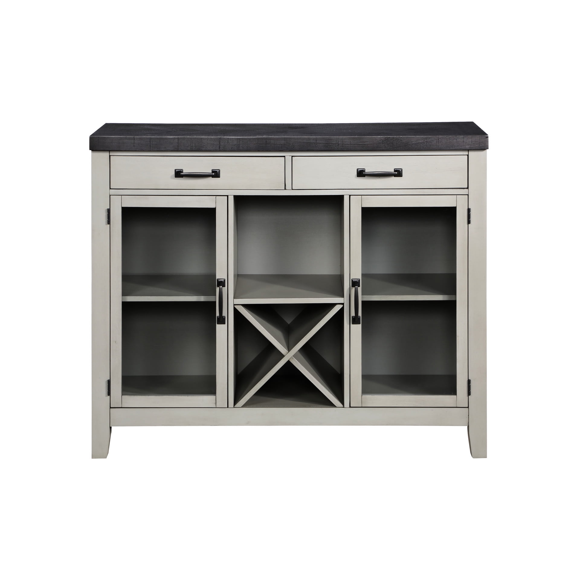 Server In Dark Gray - Veneer Top, Wood Construction, Kit, Removable ...