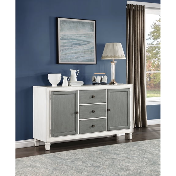 Server In White With Drawer Organization Elegant Storage Options And Finish