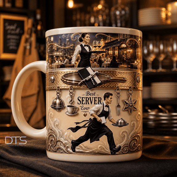 Server Mug Gift Best Server Ever Coffee Mug for Waiter Waitress Restaurant Staff