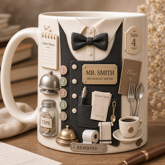Server Mug Restaurant Waitstaff Coffee Cup Gift for Restaurant Server Appreciation