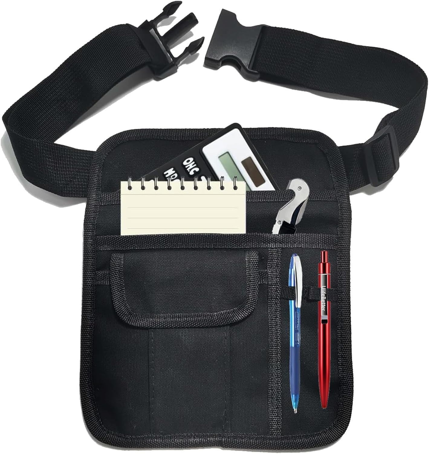 Money Belt Server Waist Pouch, Black Server Apron Short Canvas